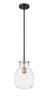 Z-LITE 476MP-ROD-MB-OBR 1 Light Mini Pendant,Matte Black + Olde Brass