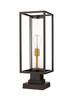 Z-LITE 584PHMS-SQPM-DBZ 1 Light Outdoor Pier Mounted Fixture,Deep Bronze + Outdoor Brass