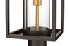 Z-LITE 584PHBR-DBZ-OBS 1 Light Outdoor Post Mount Fixture,Deep Bronze + Outdoor Brass