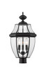 Z-LITE 580PHB-BK 3 Light Outdoor Post Mount Fixture,Black