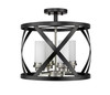 Z-LITE 481SF15-MB-BN 4 Light Semi Flush Mount,Matte Black + Brushed Nickel