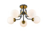 Z-LITE 477-5SF-MB-OBR 5 Light Semi Flush Mount,Matte Black + Olde Brass