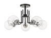 Z-LITE 477-5SF-MB-BN 5 Light Semi Flush Mount,Matte Black + Brushed Nickel