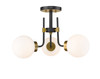 Z-LITE 477-3SF-MB-OBR 3 Light Semi Flush Mount,Matte Black + Olde Brass