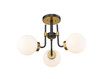 Z-LITE 477-3SF-MB-OBR 3 Light Semi Flush Mount,Matte Black + Olde Brass