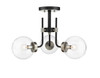 Z-LITE 477-3SF-MB-BN 3 Light Semi Flush Mount,Matte Black + Brushed Nickel