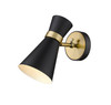 Z-LITE 728-1S-MB-HBR 1 Light Wall Sconce,Matte Black + Heritage Brass