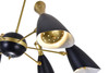 CWI LIGHTING 1016P43-6-129 12 Light Down Chandelier with Matte Black & Satin Gold finish