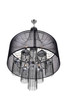 CWI LIGHTING 5475P20C-6 Black 6 Light Drum Shade Chandelier with Chrome finish