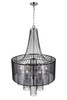 CWI LIGHTING 5475P20C-6 Black 6 Light Drum Shade Chandelier with Chrome finish