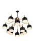 CWI LIGHTING 1017P32-12-129-A 12 Light Down Chandelier with Matte Black & Satin Gold finish