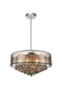 CWI LIGHTING 5062P24C (Smoke + B) 12 Light Drum Shade Chandelier with Chrome finish