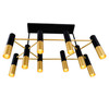 CWI LIGHTING 1015P32-10-129 10 Light Down Chandelier with Matte Black & Satin Gold finish