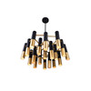CWI LIGHTING 1015P26-19-129 19 Light Down Chandelier with Matte Black & Satin Gold finish