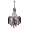 CWI LIGHTING 5475P20C-6 Brown 6 Light Drum Shade Chandelier with Chrome finish