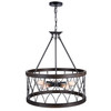 CWI LIGHTING 9966P23-5-242-A 5 Light Drum Shade Chandelier with Gun Metal finish