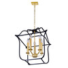 CWI LIGHTING 1223P16-5-602 5 Light Chandelier with Satin Gold & Black Finish