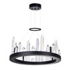 CWI LIGHTING 1043P16-101 LED Chandelier with Black Finish