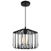 CWI LIGHTING 9942P10-1-101-C 1 Light Drum Shade Pendant with Black finish
