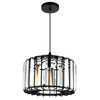 CWI LIGHTING 9942P10-1-101-C 1 Light Drum Shade Pendant with Black finish