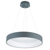 CWI LIGHTING 7103P24-1-167 LED Drum Shade Pendant with Gray & White finish