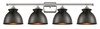 INNOVATIONS LIGHTING 516-4W-PN-M14-BK Adirondack 3 Light Bath Vanity Light part of the Ballston Collection