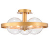 WAREHOUSE OF TIFFANY'S CM215/3MG Lerryn 17 in. 3-Light Indoor Gold Finish Ceiling Light with Light Kit