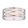 WAREHOUSE OF TIFFANY'S CM013/3 Awont 15.75 in. 3-Light Indoor Chrome Finish Flush Mount Chandelier with Light Kit