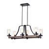 WAREHOUSE OF TIFFANY'S HM040/8 Guntel 16.1 in. 8-Light Indoor Black Finish Chandelier with Light Kit