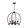 WAREHOUSE OF TIFFANY'S HM103/4 Arden 22 in. 4-Light Indoor Black Finish Chandelier with Light Kit