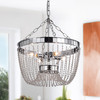WAREHOUSE OF TIFFANY'S HM125/4 Gawren 16.1 in. 4-Light Indoor Chrome Finish Chandelier with Light Kit