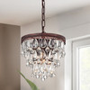 WAREHOUSE OF TIFFANY'S IMP30A/3AC Eresu 9.84 in. 3-Light Indoor Bronze Finish Chandelier with Light Kit