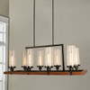 WAREHOUSE OF TIFFANY'S WRA007 Baneli 14 in. 8-Light Indoor Black Finish Chandelier with Light Kit
