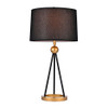 WAREHOUSE OF TIFFANY'S TM166/1 Kurita 8 in. 2-Light Indoor Gold and Black Finish Table Lamp with Light Kit