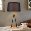 WAREHOUSE OF TIFFANY'S TM166/1 Kurita 8 in. 2-Light Indoor Gold and Black Finish Table Lamp with Light Kit