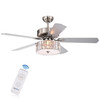 WAREHOUSE OF TIFFANY'S CFL-8174REMO/SN Kimale3-light 52 in. 3-Light Indoor Silver Finish Remote Controlled Ceiling Fan with Light Kit