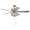 WAREHOUSE OF TIFFANY'S CFL-8315CH Kyana 52 in. 6-Light Indoor Chrome Finish Remote Controlled Ceiling Fan with Light Kit