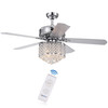 WAREHOUSE OF TIFFANY'S CFL-8316REMO/CH Deidor 52 in. 3-Light Indoor Chrome Finish Remote Controlled Ceiling Fan with Light Kit