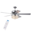 WAREHOUSE OF TIFFANY'S CFL-8358REMO/CH Letta 52 in. 3-Light Indoor Chrome Finish Remote Controlled Ceiling Fan with Light Kit