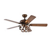 WAREHOUSE OF TIFFANY'S CFL-8446REMO/SB Paz 52 in. 3-Light Indoor Bronze Finish Remote Controlled Ceiling Fan with Light Kit