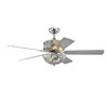 WAREHOUSE OF TIFFANY'S CFL-8448REMO/CH Karli 52 in. 6-Light Indoor Chrome Finish Remote Controlled Ceiling Fan with Light Kit