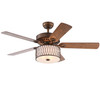 WAREHOUSE OF TIFFANY'S CFL-8454REMO/SB Jan 52 in. 3-Light Indoor Bronze Finish Remote Controlled Ceiling Fan with Light Kit