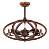 WAREHOUSE OF TIFFANY'S CFL-8464AB Pia 29.1 in. 6-Light Indoor Bronze Finish Remote Controlled Fandelier with Light Kit