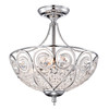 WAREHOUSE OF TIFFANY'S CM8370CH/3S Raven 13 in. 3-Light Indoor Chrome Finish Pendant Lamp with Light Kit