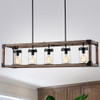 WAREHOUSE OF TIFFANY'S HM217D/5FWG Jhenny 44 in. 5-Light Indoor Black Finish Pendant Lamp with Light Kit