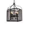 WAREHOUSE OF TIFFANY'S P1726-4 Mirdra 15 in. 4-Light Indoor Black Finish Pendant Lamp with Light Kit