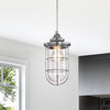 WAREHOUSE OF TIFFANY'S HM164/1 Tiago 5 in. 1-Light Indoor Chrome Finish Pendant Light with Light Kit