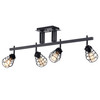 WAREHOUSE OF TIFFANY'S CM131/4 Zefina 5.91 in. 4-Light Indoor Black Finish Track Lighting Kit with Light Kit