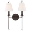 CRYSTORAMA RIV-383-DB Riverdale 2 Light Dark Bronze Wall Mount