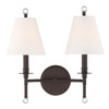 CRYSTORAMA RIV-383-DB Riverdale 2 Light Dark Bronze Wall Mount